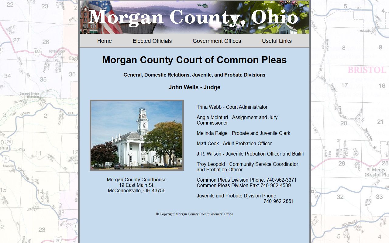 Morgan County court records after jail arrest Common Pleas Court page